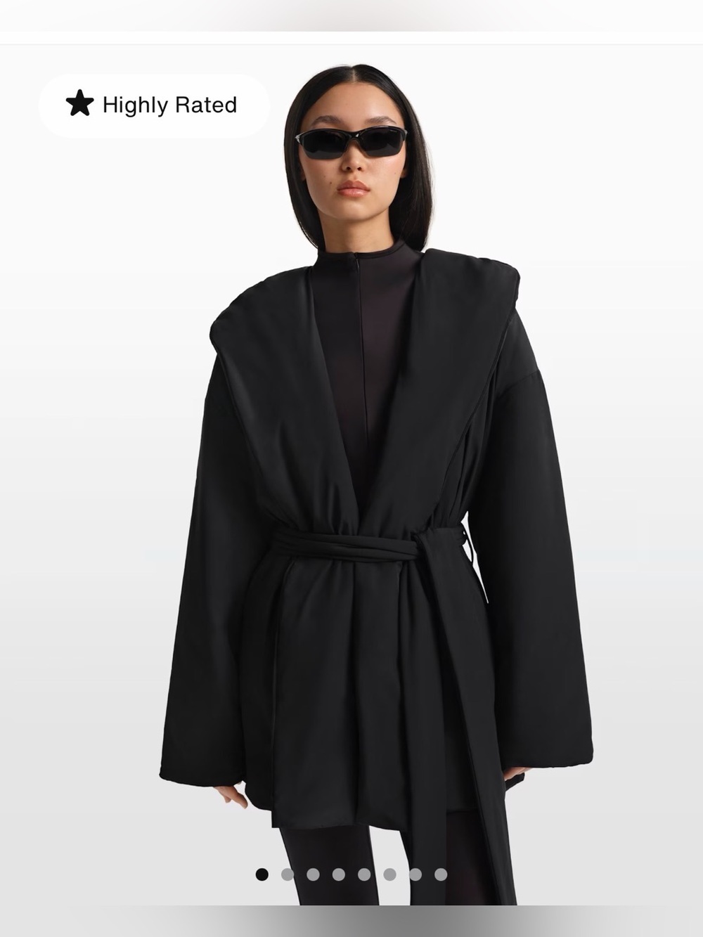 Nike x SKIMS Women’s Woven Nylon Wrap Coat Jacket - Obsidian Black - Size 3X